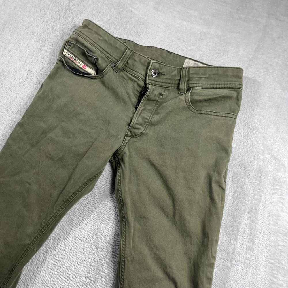Diesel R-Troxer-A Slim Skinny Jeans Mens W28 Olive Green Stretch Denim 0NAHC - Picture 2 of 11
